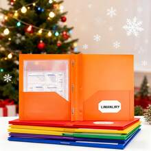 10 Peças/Pacote Pasta Tipo D Americana de PP para Escritório, Clipe em Forma de Girino, Bolsa de Documento de Bolso Duplo