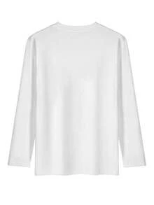 Domestic Shipping | Next-Day Delivery | 200g Heavyweight T-Shirt | Long Sleeve | Short Sleeve | Stand Out With A Bold Print! Perfect For Dates Or Everyday Wear, This 100% Cotton T-Shirt Is Perfect For All Seasons. - 白色 - 查看 4