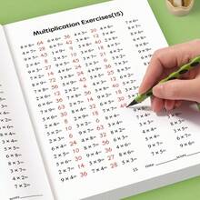 48-Page Multiplication And Division Workbook, Suitable For Children 3+ Years Old - Durable Paperback Arithmetic Practice Book, Includes 9x9 Multiplication Table, Handwriting Practice, Great For School Supplies, Math Learning Tools And Christmas Gifts, Multiplication Practice - Multicolor - View 5