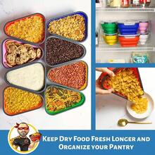 El Perfecto - Contenedor De Almacenamiento De Reutilizable Con 5 Bandejas Para Servir En El Microondas - Contenedor De Rebanadas De Ajustable Sin Bpa Para Organizar Y Ahorrar - Blanco - Ver 10