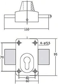 IFAM 026000 Deadbolt For Europrofile Cylinders, Brown - Beige - View 4