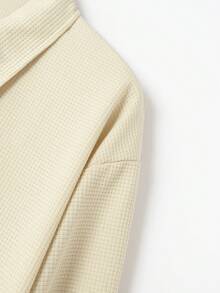 2 件套男士休闲套装，包括 1 件带口袋和翻领的拉链夹克 + 1 条休闲裤，春秋 - 卡其色 - 查看 6