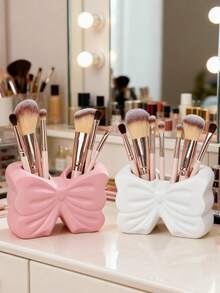 1个可爱蝴蝶结造型笔筒 - 桌面收纳架，可放置化妆刷和办公用品，优雅的化妆刷收纳设计，适合女孩、学生和创意家居装饰，也适合度假、海滩、浴室、卧室等场合，是母亲节的绝佳礼物。 - 彩色 - 查看 15