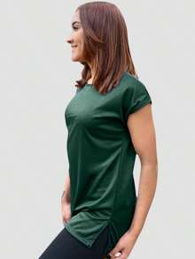 Women's Butt Cover Dry Fit Top, Leg Wear, Gym Fitness - 軍綠色 - 查看 1