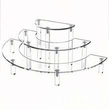 Kệ trưng bày Acrylic hình bán nguyệt 3 tầng để lưu trữ và trưng bày bộ sưu tập trang điểm - Trong sáng - Xem 8