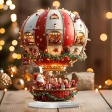 قطعة واحدة من ديكور مكتبي بشكل بالون هوائي لسانتا كلوز بطراز بوهيمي مصنوع من الاكريليك، فن بوهيمي بموضوع عيد الميلاد، ديكور متعدد الاستخدامات للمنزل وغرفة المعيشة في المناسبات، فكرة هدية فريدة