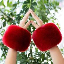 1 件蓬松袖口、手臂/腿部保暖器、靴袖口、保暖女士腕带，秋冬