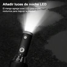 Paraguas Automático Plegable ,Contrarrestar Tira Reflectante,Paraguas de Bolsillo Reforzado con Luz LED - Azul - Ver 7