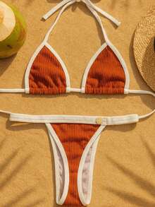 Annaruga Ribbon Bikini Set Curtain Style Beachwear Swim Look Elegant Sensual - TILE - View 1