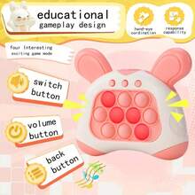 可爱仓鼠、恐龙、鹿快速按压游戏机，7 种模式，999 个游戏级别，配有灯光，手持游戏机，快速益智游戏机，泡泡按压玩具，游戏机 - 彩色 - 查看 5