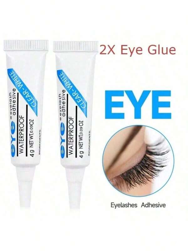 2pcs Eye False Eyelash Glue 8g, Strong Waterproof Adhesive For Eyelashes