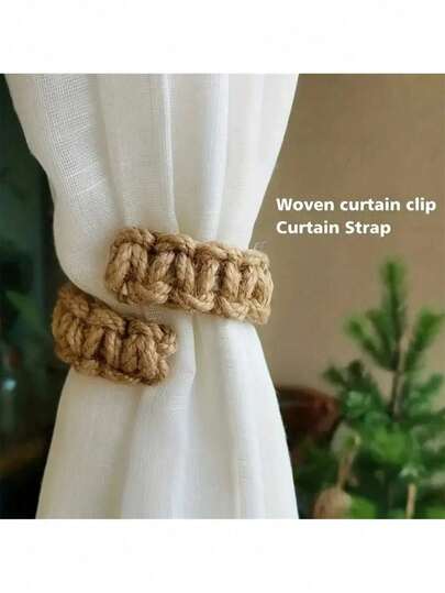 1/2/4 piezas Sujetacortinas, Cuerda de sujeción de cortinas Clip trenzado para cortinas Sujetacortinas para dormitorio, sala de estar, decoración del hogar