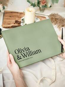 Personalized Wedding Guestbook With Customizable Initials, A High-Quality, Exquisitely Customized, And Unique Gift, Suitable For Boyfriends/Girlfriends, Anniversaries, Valentine's Day, Mother's Day, Birthdays, Children's Day, Father's Day, Graduation Ceremonies, And Other Occasions.