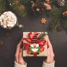 4pcs Vintage Christmas Gnome Wooden Decorations (With Rope) - DIY Craft And Painting Kit, Great For Holiday Decor