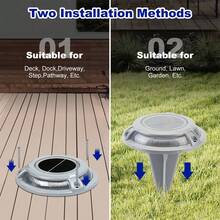2/4/6 Packs Aluminum Alloy Driveway Lights Solar Powered, 8 Colors And 4 Modes Multicolor Dock & Deck Lights Outdoor Waterproof Solar Light, Garden Light, Solar Path Lights; Driveway Markers, Solar-Powered Pathway Lighting For Stairs, Walkways & Driveways, Deck Lighting, For Step Sidewalk Stair Garden Pathway - Multicolor - 查看 5