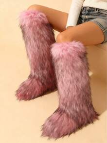 2025 Autumn/Winter New High Shaft Boots & Over-The-Knee Snow Boots, Warm Fluffy Lined, Fashionable Boots For Ladies