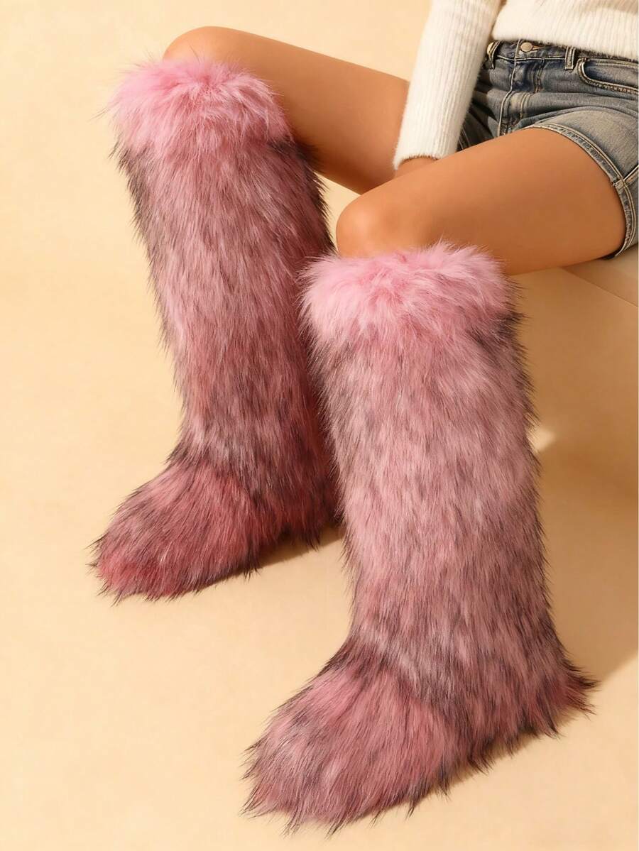 2025 Autumn/Winter New High Shaft Boots & Over-The-Knee Snow Boots, Warm Fluffy Lined, Fashionable Boots For Ladies