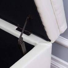 GDF Studio Laguna Living Room Furniture Tufted Faux Leather Storage Ottoman Ivory - Marfil - Ver 6