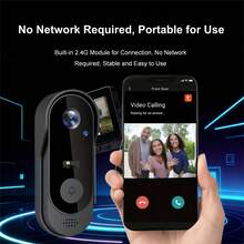 TUYA Smart Video Doorbell - Wireless Home Security Camera With Chime, Indoor/Outdoor Use, Rechargeable Battery, 2.4G WiFi, Night Vision, 2-Way Audio, Real-Time Alerts, Voice Control, Cloud & SD Card Storage - For Homeowners & Security Conscious Individuals - Ideal For Enhanced Home Security & Peace Of Mind - Multicolor - View 3