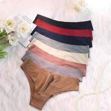Kit Of Up To 10 Seamless Laser Cut Women's Thong Panties, Comfortable, Doesn't Mark Clothes - Assorted Colors - 彩色 - 查看 3