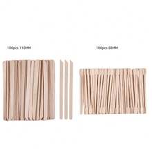 200pcs Wooden Waxing Sticks Kit For Hard Wax Hair Removal Eyebrow Large Small Wax Applicator For Lip Brow Face And Body Waxing ,Hair Products And Accessories For Barber Salon Beauty Travel Essentials