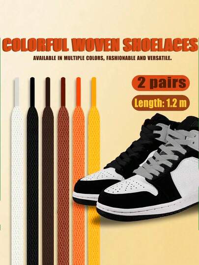 2 pares de cordones de repuesto, cordones trenzados de poliéster de unicolor de moda para zapatillas, zapatos de baloncesto, zapatos de skate