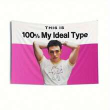 "My Ideal Type" Kpop Banner - Stray Concert Merch  SKZ Kpop Fan Decor   Durable Peach Light Beige Fabric Horizontal Banner With Vibrant Pink Background & Bold Text  No Electricity Needed - Nhiều màu - Xem 1