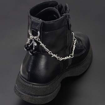 1pc Gothic Style Personalized Shoe Chain Decoration, Black Cherry, Suitable For DIY Customization Of Boots Like Boots