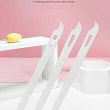 3 peças de lixa de unha de aço inoxidável, bloco de polimento de unha de dupla face, ferramenta de cuidado de unhas com ponta curva para uso doméstico e de salão