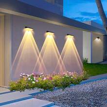 2/4 Packs Solar Fence Light RGB Color Changing Outdoor Garden Yard Decor Step Lamp IP65 Waterproof Pathway Wall Stair Lamp Balcony - Multicolor - View 1