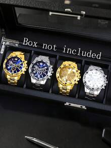 1 Piece/Set Men's Business Popular Three-Eye Mixed Scale Quartz Watch, Fashionable Casual Decorative Watch, Suitable For Birthdays, Anniversaries, Valentine's Day The Most Ideal Gift