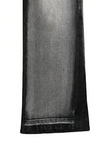 Jeans a zampa di elefante con patchwork da uomo, jeans skinny fit strappati a zampa di elefante, jeans ricamati con lavaggio a strati in stile Y2K, versatili per tutte le stagioni