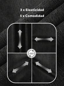 Pantalones vaqueros ajustados de tiro alto con rotos, tejido suave y elástico, estilo casual y versátil - Negro - Ver 5