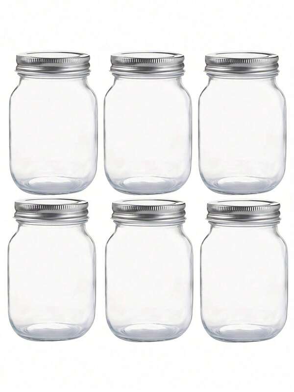 Tarros de cristal Mason, tarros de almacenamiento de cristal, tarros para salsas con tapas selladas normales, adecuados para mermelada, ensalada, miel, regalos de ducha/boda, utensilios de cocina, accesorios de cocina baratos