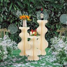 SimbkIuils 3PCS Cylinder Pedestal Stands For Party, Foldable Display Paper Round Cylinder Columns, Cardboard Display Paper Columns For Wedding, Birthday, Party, Backdrop, Christmas - Rượu sâm banh - Xem 7