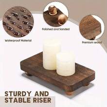 QINBEIYOU 3pcs Wooden Tiered Display Stand, Brown Wooden Exhibitor, Multi-Functional Display Shelf For Potted Plants, Figurines, Home Fragrance - Multicolor - View 8