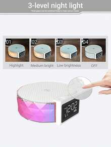 1 Pezzo Sveglia con Ricarica senza fili Veloce 15W, Sveglia Digitale con Altoparlante, Lampada da Notte per Camera da Letto, Luce Notturna RGB a 5 Colori, Modalità Snooze, Sveglie per Camera da Letto, Lampada da Comodino, Lampada Decorativa da Scrivania, Regali Creativi, Camera da Letto, Stagione Scolastica, Uffici (NB: La Funzione di Ricarica senza fili Supporta Solo Prodotti Compatibili con la Ricarica senza fili)