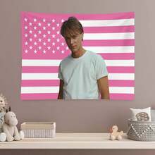 1pc Conrad Fisher Flag Christopher Briney Merch Dorm Room Essentials Pink American Flag Celebrity Hanging Wall Tapestry Art For Bedroom Livingroom - Hồng - Xem 7