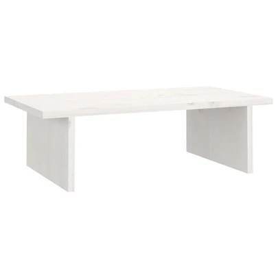 Supporto per monitor bianco 50x27x15 cm in legno massello di pino