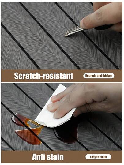 1roll Wood Wand Panel Peel Stick 40*300CM/15.7x118 In |,Wallpaper Roll,Wall Paper,Wallpaper Stick,Peel Panels,Stick On Wallpaper, Bruin ative Slat Wallpaper Living Room, Self Adhesive Covering Panels Cabinets view 9