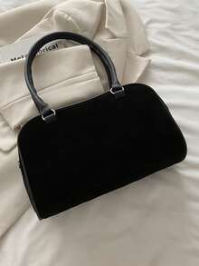 Fashionable Versatile Commuter Baguette Shoulder Bag For Daily Use - Black - View 6