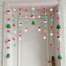1pc Christmas Ins-Style Girly Doorway Curtain, Decorative Hanging Curtain For Hallway, Balcony, Room Door - Creative Ceremonial Decor - Multicolor - View 5