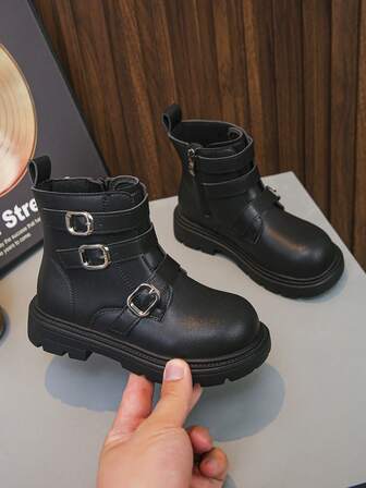 זוג אחד מגפיים אופנתיים וחמודים לילדים, מגפי חוץ חמים לקולג', מגפיים קז'ואל לפעוטות, מתאים לכל עונות השנה