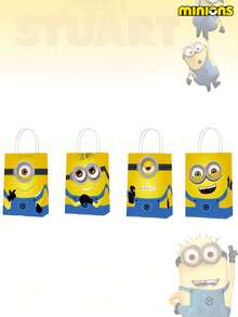 Minions 12/24 buc Pungi cadou Minions drăguțe cu ochi mari, personaje de desene animate, foarte potrivite pentru naveta zilnică și oferirea de cadouri, potrivite pentru cadouri, portofele, papetărie, articole mici, potrivite pentru utilizare pe tot parcursul anului, pot fi folosite pentru a oferi cadouri prietenilor și familiei, pline de distracție