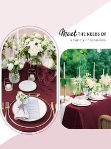 1pc Rectangular Satin Tablecloth 145*180cm/145*260cm, Smooth Fabric Surface, Suitable For Wedding Party Dining Table, Wedding Banquet, Banquet And Party (Multiple Colors Available)