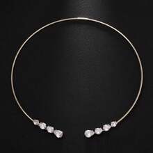 1 件简约金属泪滴形开口项链，优雅设计 - 彩色 - 查看 7