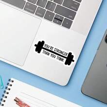 1 PIEZA Pegatina "Eres talla grande fuerte de lo que crees", calcomanía motivacional para gimnasio y entrenamiento, cita inspiradora de vinilo para portátil, botella de agua, vaso, regalo de fitness, pegatina de parachoques con mentalidad positiva, accesorio resistente e impermeable - Multicolor - Ver 5