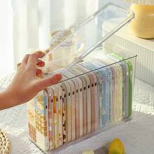 Plastic Phone Case Organizer, Clear Storage Holder Box With Lid For Cell Phone Basic Cases, Multifunctional Phone Case Storage Box For Desk, Cupboard, Cabinethalloween - With Lid-2PCS - View 5
