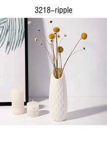 1pc Creative Plastic Vase, Living Room Coffee Table Tabletop Vase, Rose And Lily Flower Vase, Various Styles, Simple Vases, Fake Vases, Decorative Vases, Suitable For Home Decoration And Flower Storage,Christmas Decorative Vase, Christmas Tree Branch Storage Bottle Room Decor Glass Vase