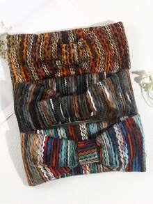 1 szt. Kolorowa, dzianinowa, skręcana opaska na głowę w stylu vintage, gruba, ciepła, zimowa chusta na głowę, modna obręcz do włosów, uniwersalna opaska na głowę, odpowiednia na jesień/zimę, Dzień Matki, powrót do szkoły, Święto Dziękczynienia, Walentynki, prezenty noworoczne, ciepłe opaski do włosów, damskie bandany, zimowe akcesoria do włosów